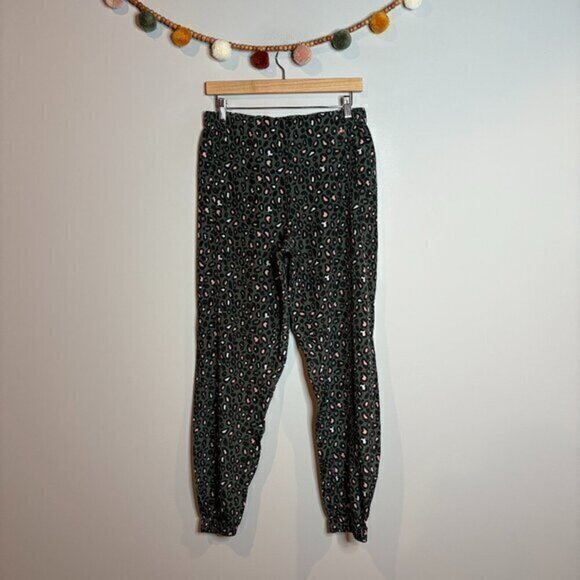 Armani Exchange dark green leopard print jogger pants - Picture 1 of 5